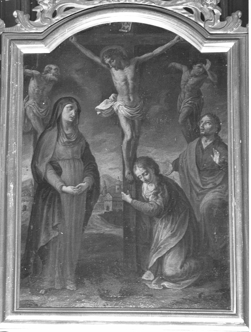 stazione XII: Gesù innalzato e morto in croce (Via Crucis, elemento d'insieme) di Peverada Gaetano (attribuito) (fine sec. XVIII)