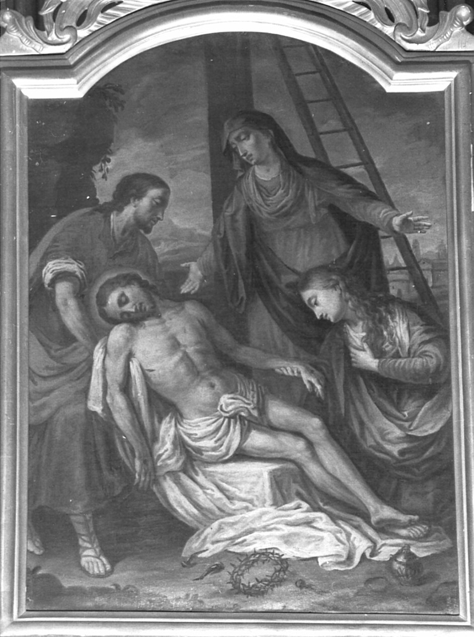stazione XIII: Gesù deposto dalla croce (Via Crucis, elemento d'insieme) di Peverada Gaetano (attribuito) (fine sec. XVIII)