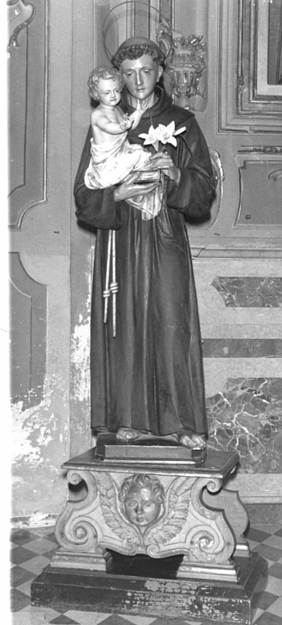 Sant'Antonio da Padova con il bambino (statua, opera isolata) - bottega lombarda (fine, prima metà sec. XIX, sec. XX)
