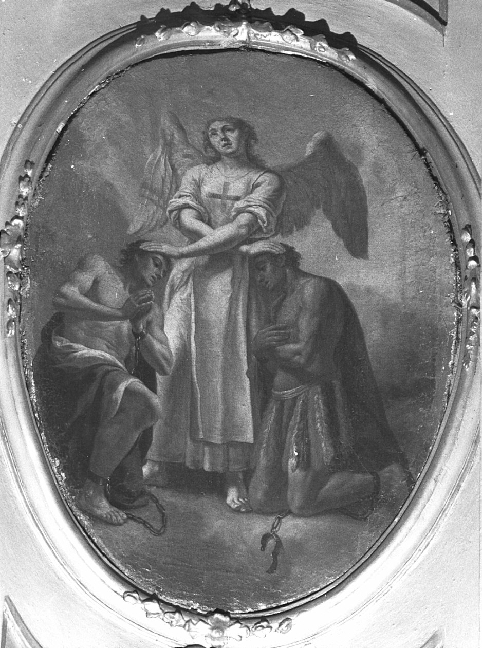 Angelo con due schiavi liberati (dipinto, elemento d'insieme) - ambito lombardo (sec. XVIII)