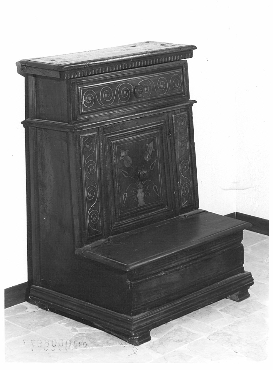 inginocchiatoio, opera isolata - bottega bergamasca (fine/inizio secc. XVII/ XVIII)