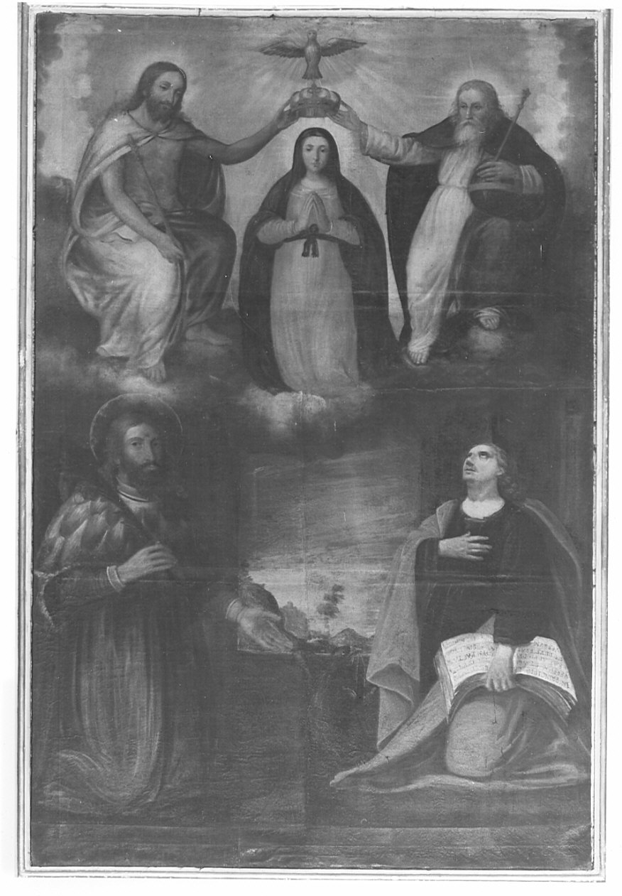 incoronazione di Maria Vergine (dipinto, opera isolata) di Spina Claudio - ambito bergamasco (sec. XVII, sec. XVII)