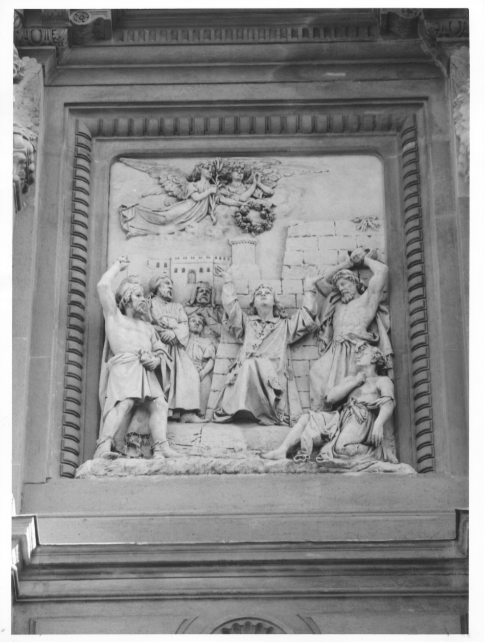 lapidazione di Santo Stefano (rilievo, complesso decorativo) di Pagani Luigi (sec. XIX)