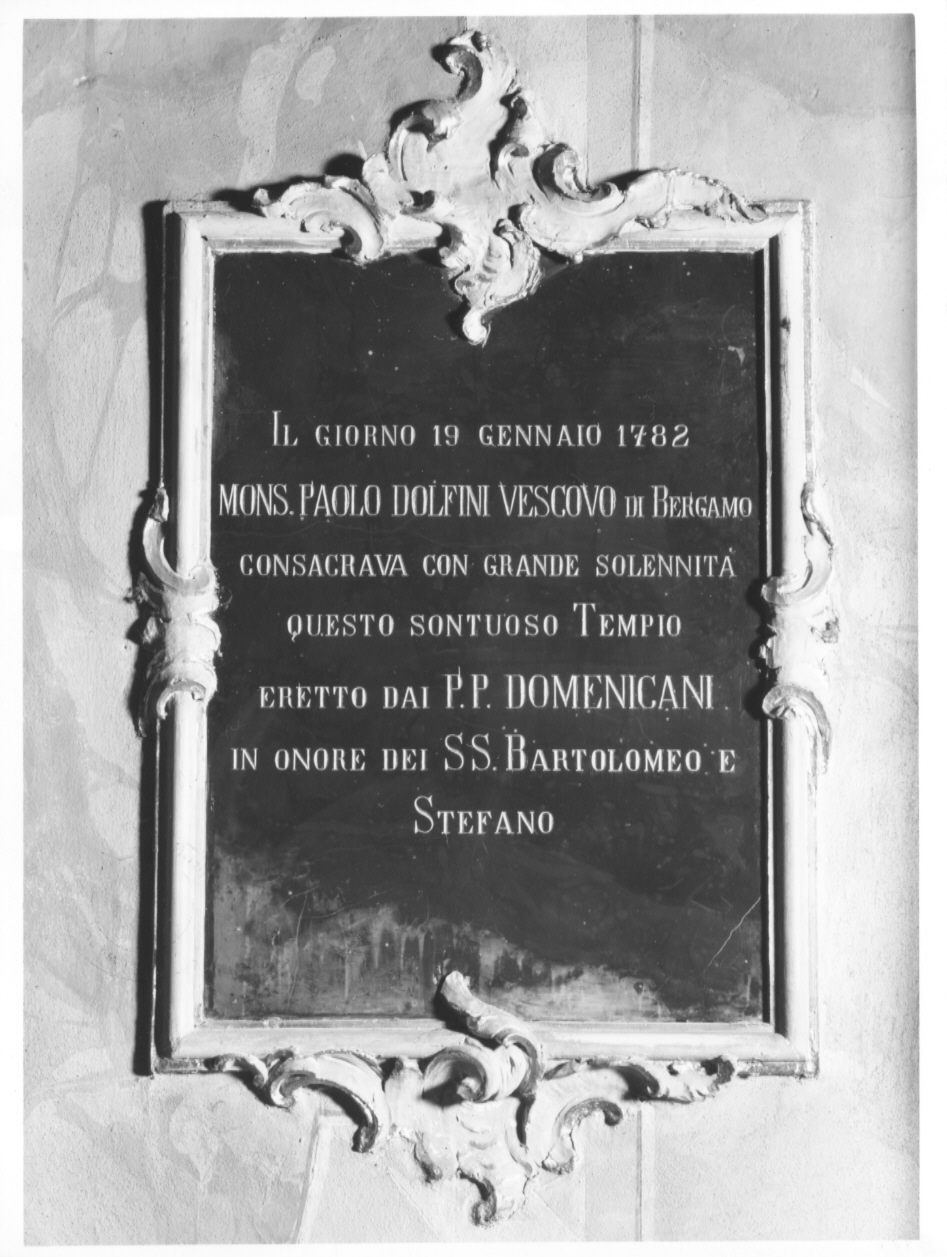 lapide commemorativa, opera isolata - bottega bergamasca (sec. XX)