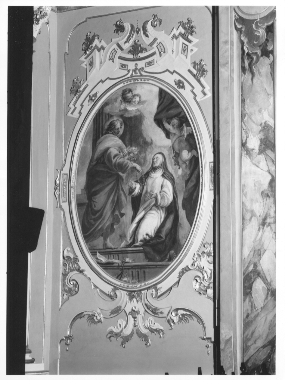 cornice a impostazione architettonica di dipinto, complesso decorativo - ambito bergamasco (sec. XVIII)