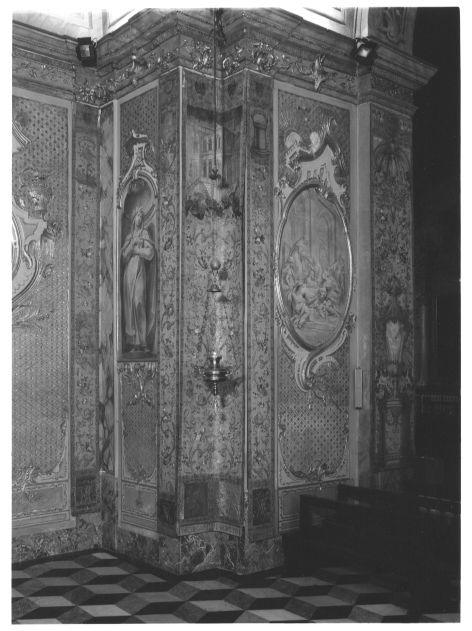 Simboli e prefigurazioni di Maria Vergine (parato da chiesa, complesso decorativo) di Brioschi Melchiorre (bottega) (sec. XVIII)