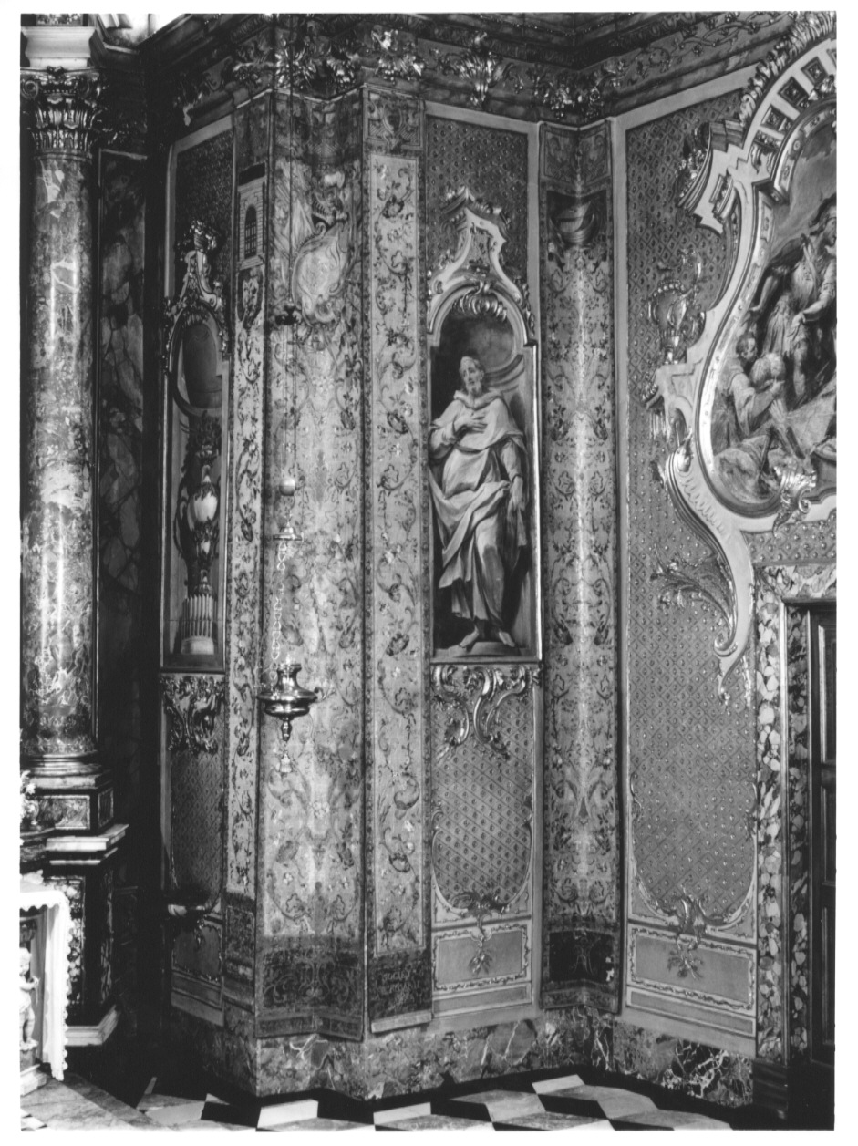Simboli e prefigurazioni di Maria Vergine (parato da chiesa, complesso decorativo) di Brioschi Melchiorre (bottega) (sec. XVIII)