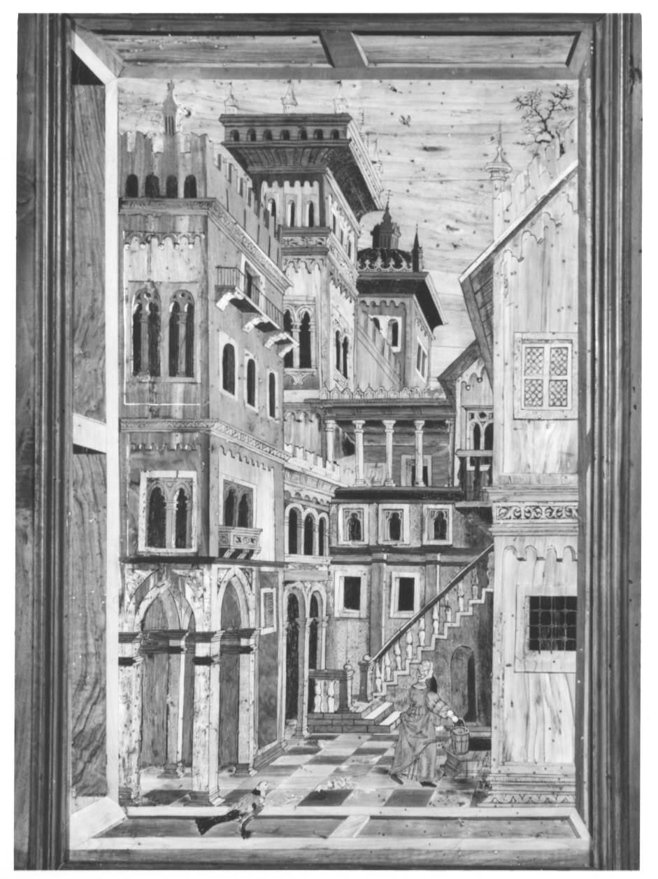 Campiello veneziano (decorazione a intarsio, complesso decorativo) di Zambelli Damiano detto fra' Damiano da Bergamo (sec. XVI)