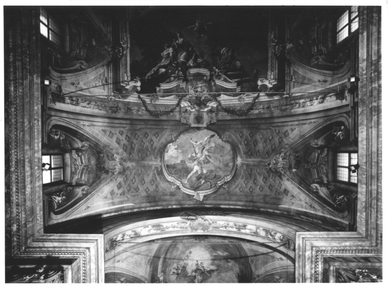 angelo che scaccia il Vizio (dipinto, complesso decorativo) di Diziani Gaspare, Palazzi Riva Giovanni Francesco (sec. XVIII)