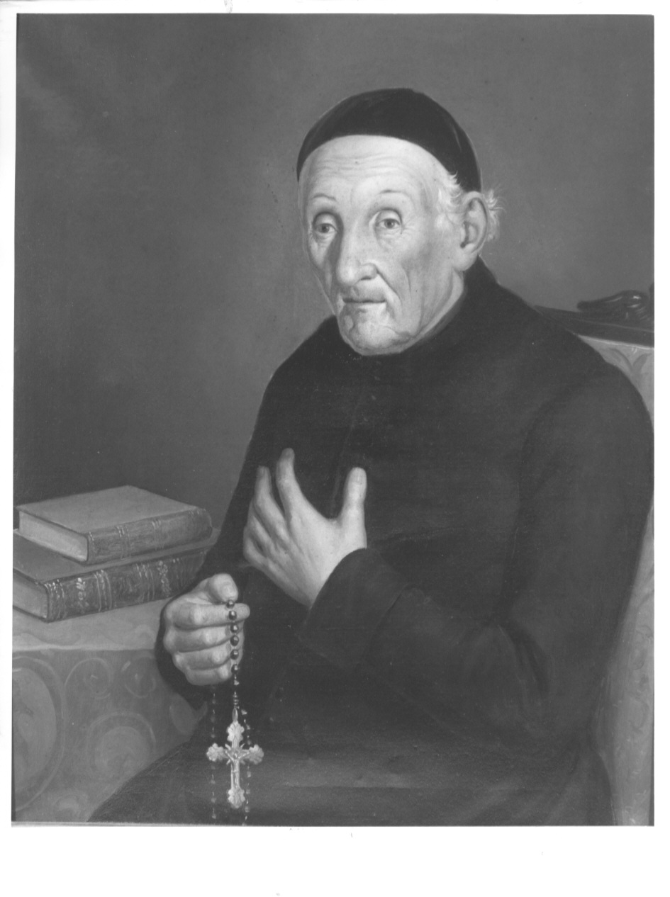 ritratto di sacerdote/ ritratto di benefattrice (dipinto, pendant) - ambito bergamasco (sec. XIX)