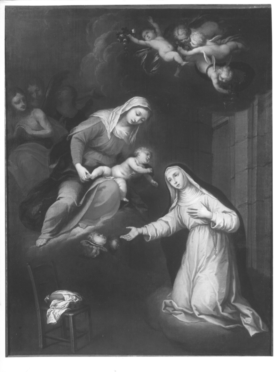 Madonna adorata da Santa rosa da Lima (dipinto, opera isolata) di Danedi Giovanni Stefano detto Montalto (bottega) (sec. XVII)