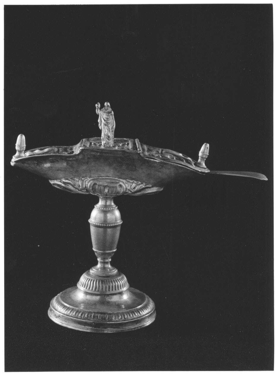 navicella portaincenso, opera isolata - bottega lombarda (seconda metà sec. XIX)