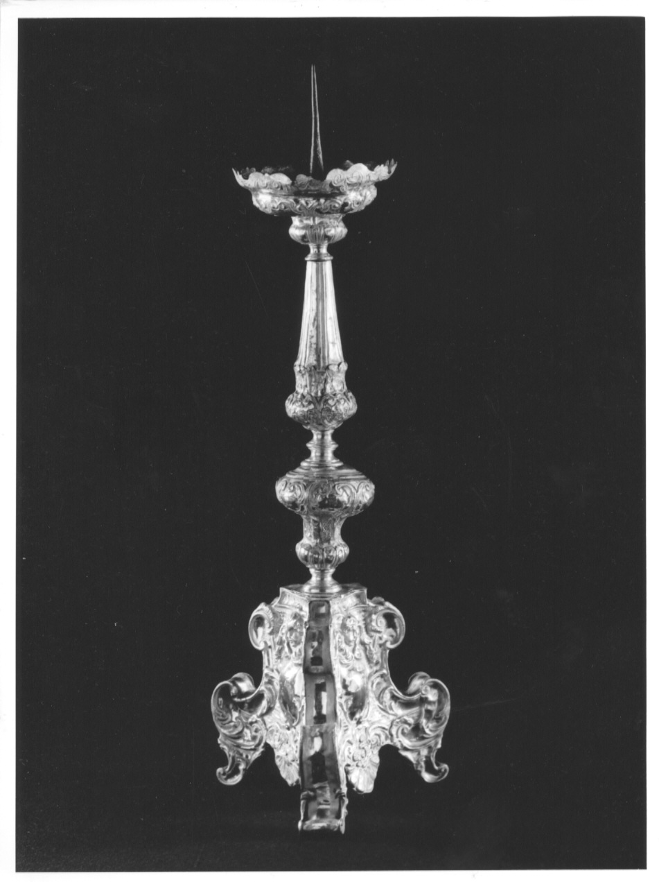 candeliere d'altare, opera isolata - bottega lombarda (sec. XVIII)