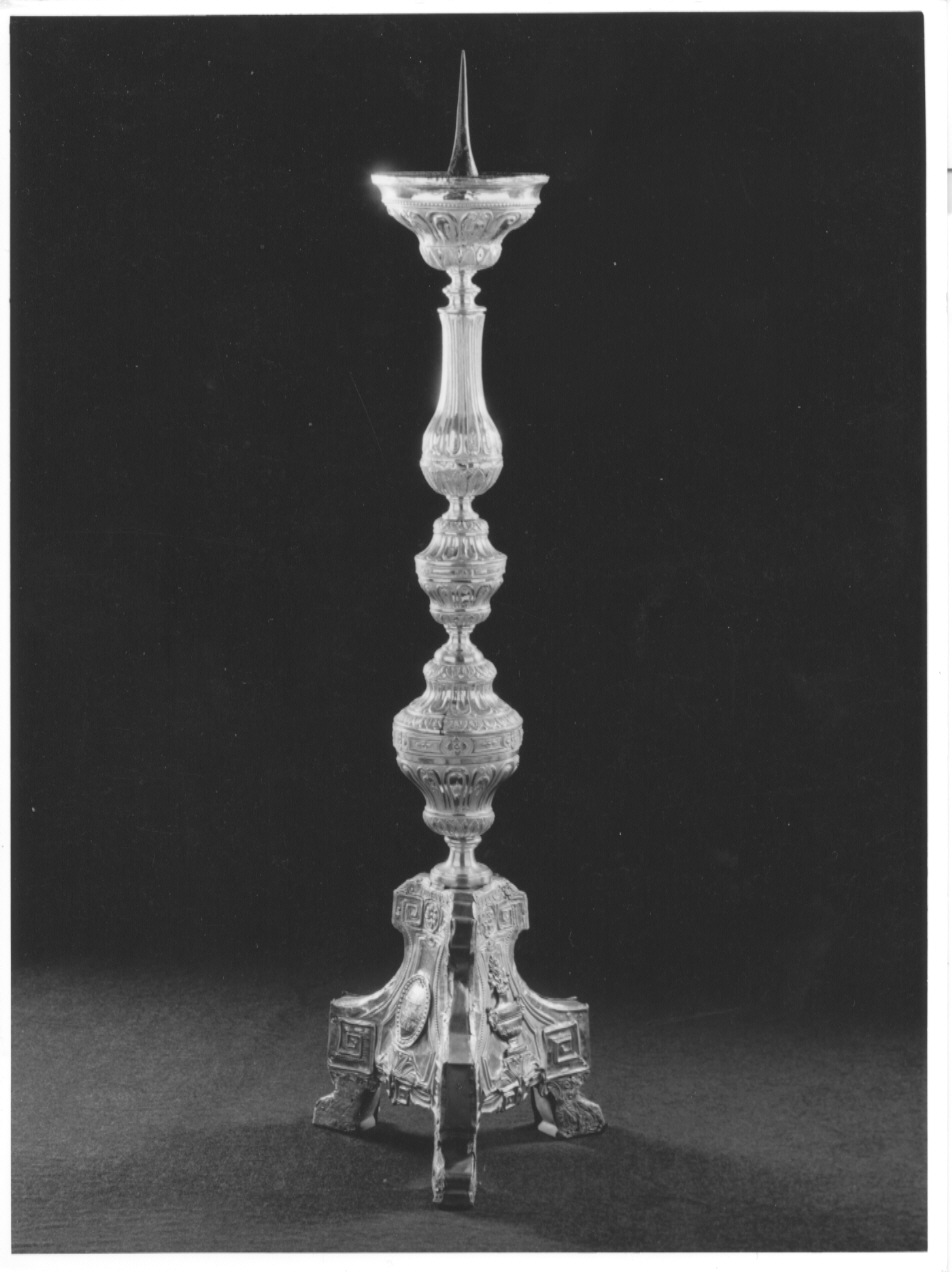 candeliere d'altare, serie - bottega lombarda (prima metà sec. XIX)