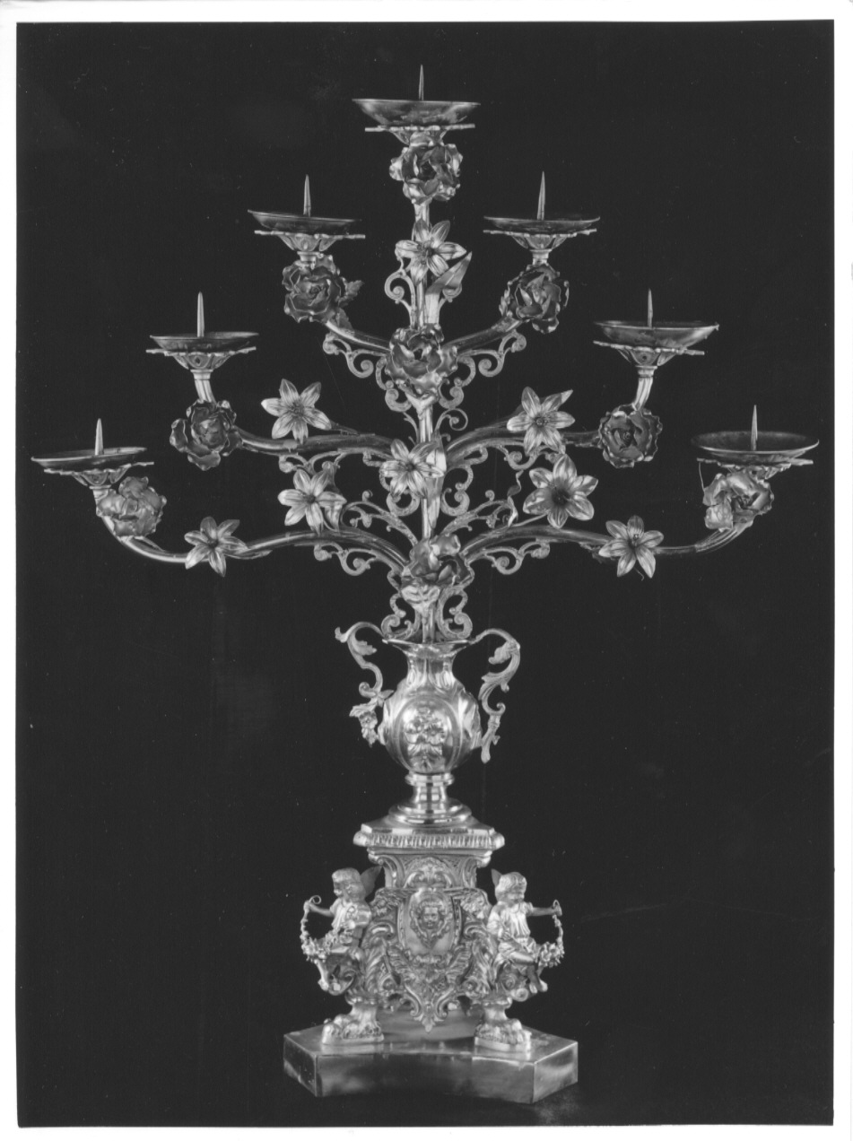 candelabro, serie - bottega lombarda (primo quarto sec. XX)