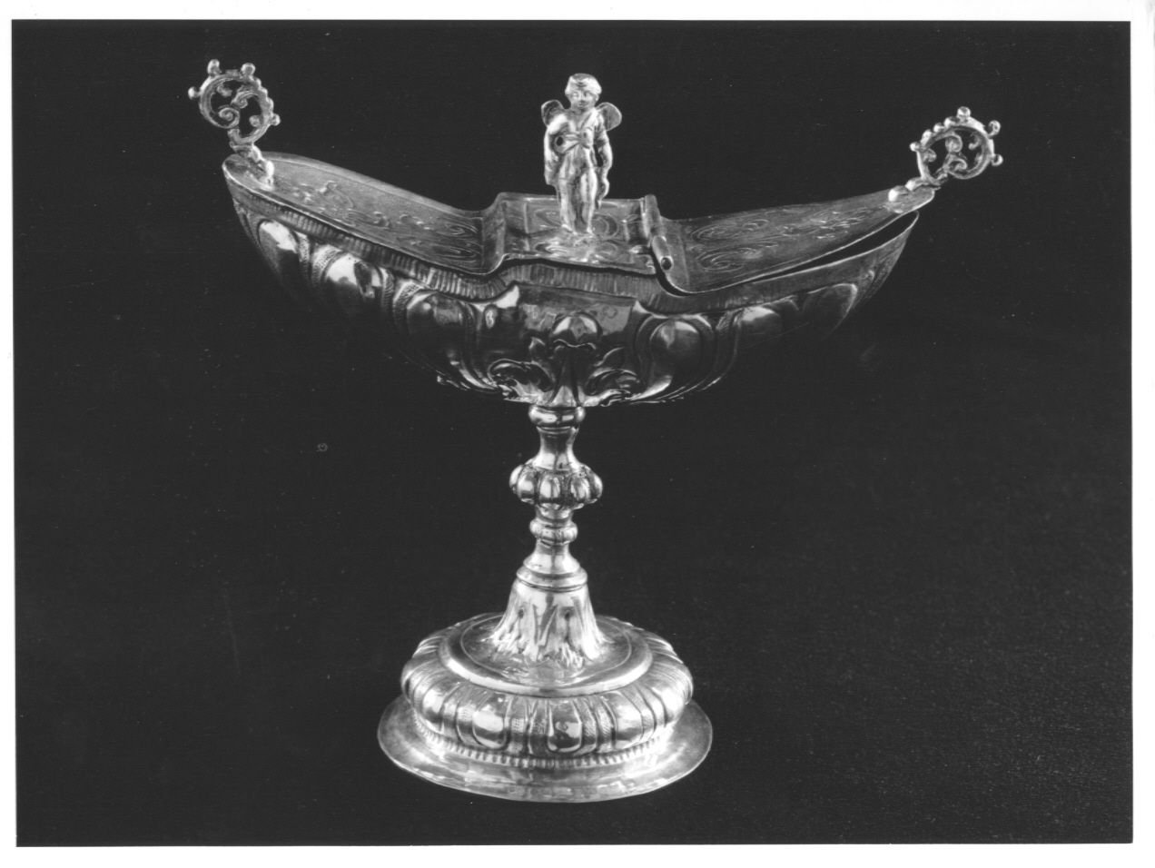 navicella portaincenso, opera isolata - bottega lombardo-veneta (seconda metà sec. XVII)