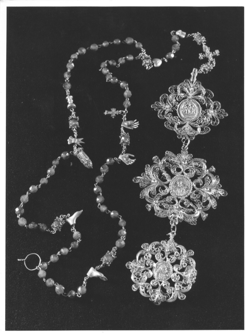 corona del rosario, opera isolata - bottega genovese (fine/inizio secc. XVIII/ XIX)