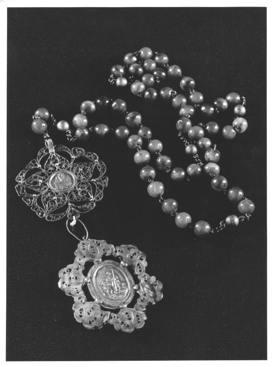 corona del rosario, opera isolata - bottega lombarda (fine, fine/inizio sec. XVIII, secc. XIX/ XX)