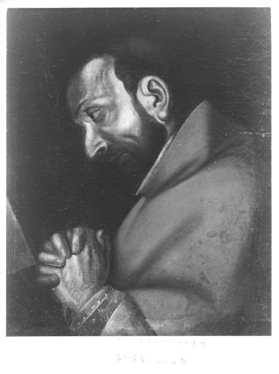 San Carlo Borromeo in preghiera (dipinto, frammento) - ambito lombardo (seconda metà sec. XVII)