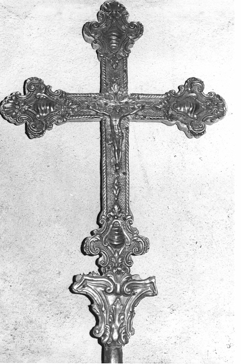croce processionale, opera isolata - bottega lombarda (sec. XVIII)