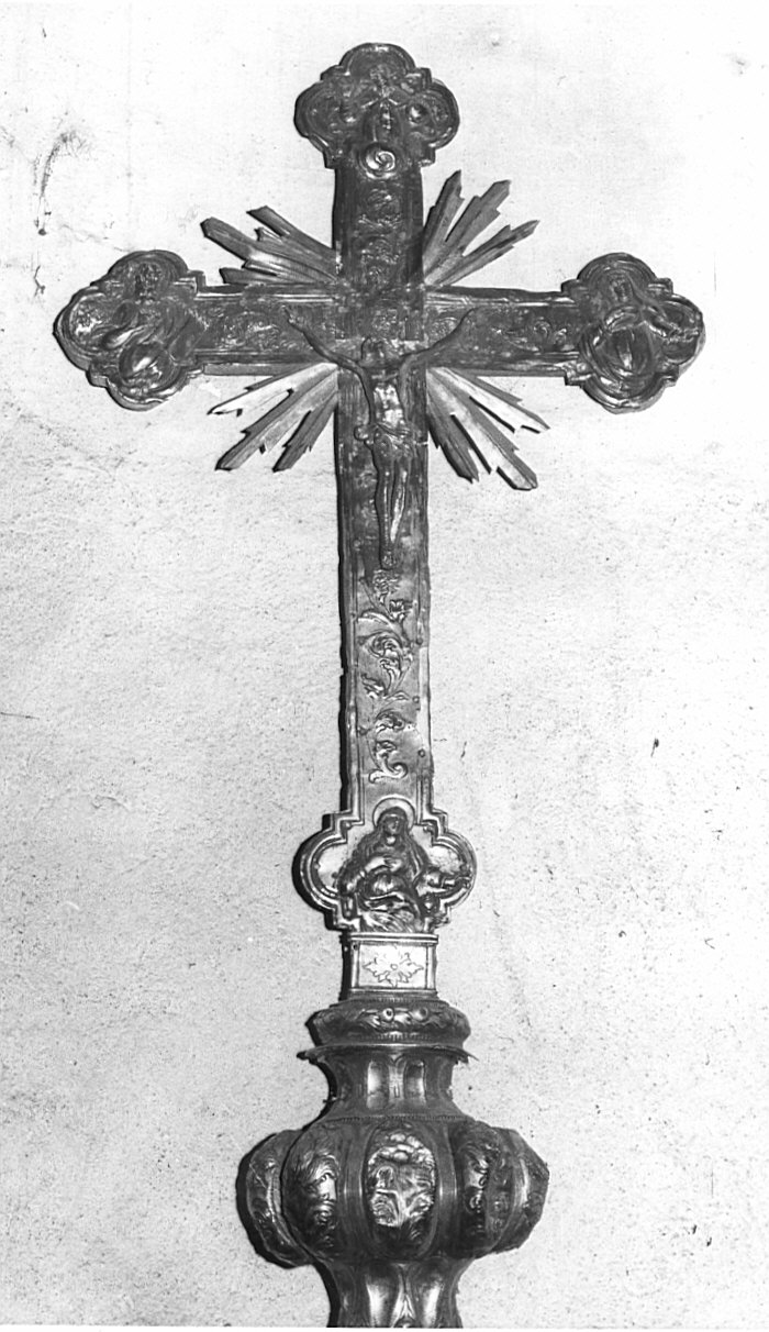 croce processionale, opera isolata - bottega lombarda (prima metà sec. XVII)