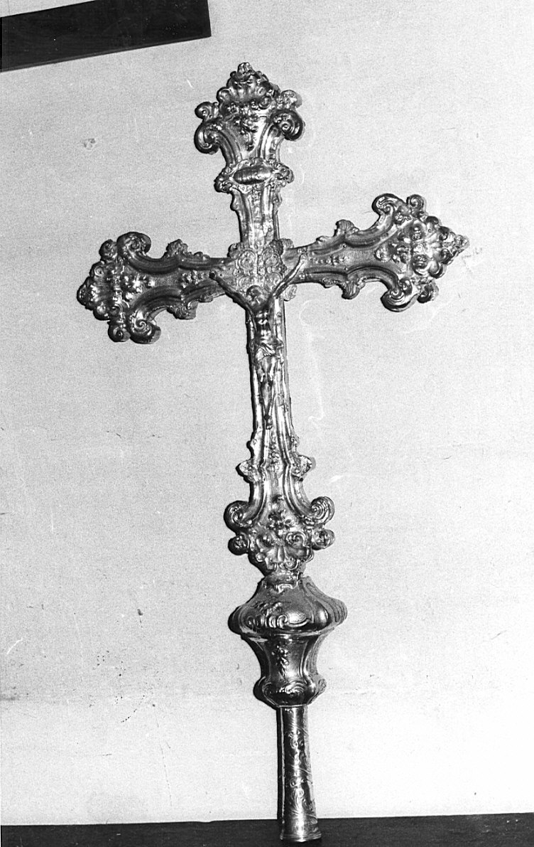 croce processionale, opera isolata - bottega lombarda (metà sec. XVIII)