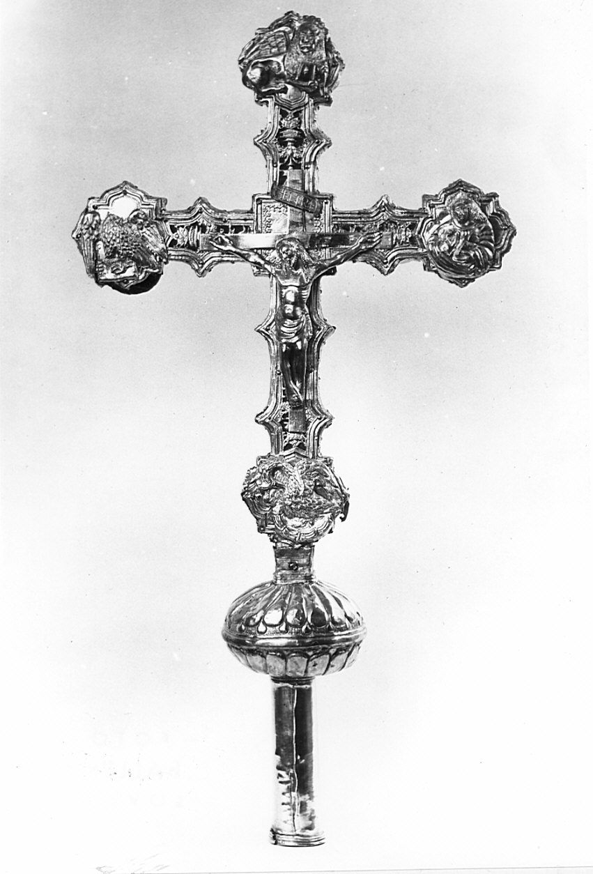 croce processionale, opera isolata - bottega lombarda (prima metà sec. XVI)
