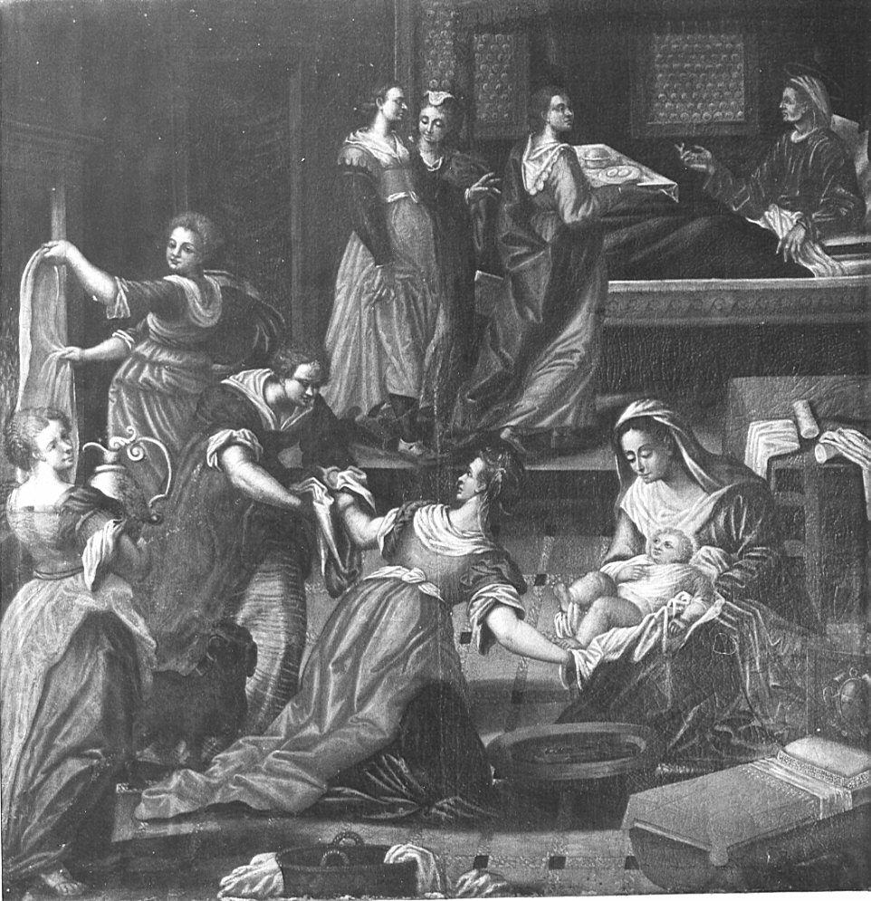 nascita di Maria Vergine (dipinto, opera isolata) - ambito veneto (inizio sec. XVII)