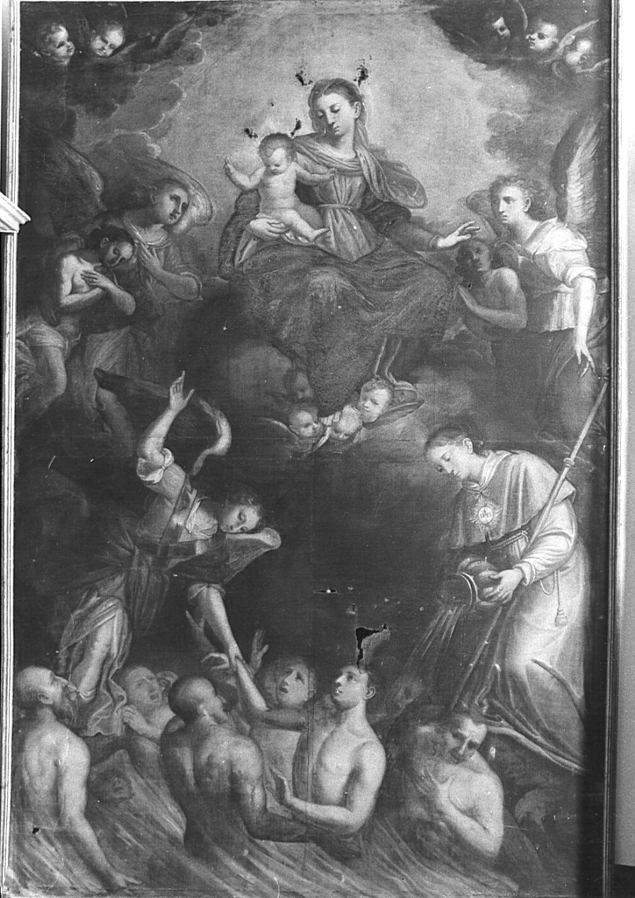 Madonna con Bambino, angeli e anime purganti (dipinto, opera isolata) - ambito veneto (metà sec. XVII)