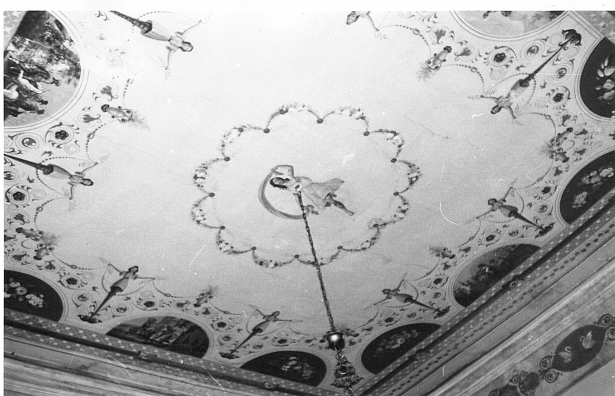 motivi decorativi a fiori e figure femminili (dipinto, complesso decorativo) - ambito lombardo (inizio sec. XIX)