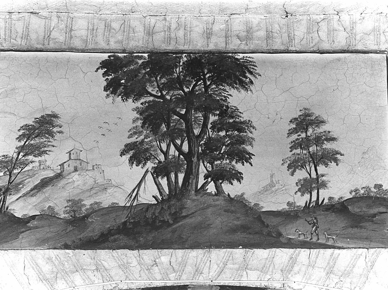 paesaggio con alberi (dipinto, elemento d'insieme) - ambito lombardo (prima metà sec. XVII)