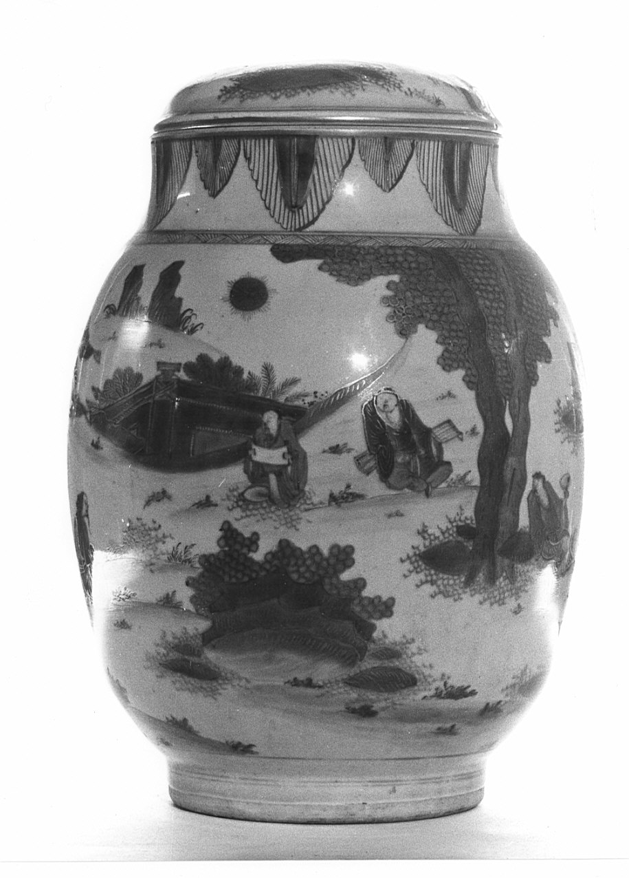 vasetto con coperchio, opera isolata - manifattura italiana (fine sec. XVIII)