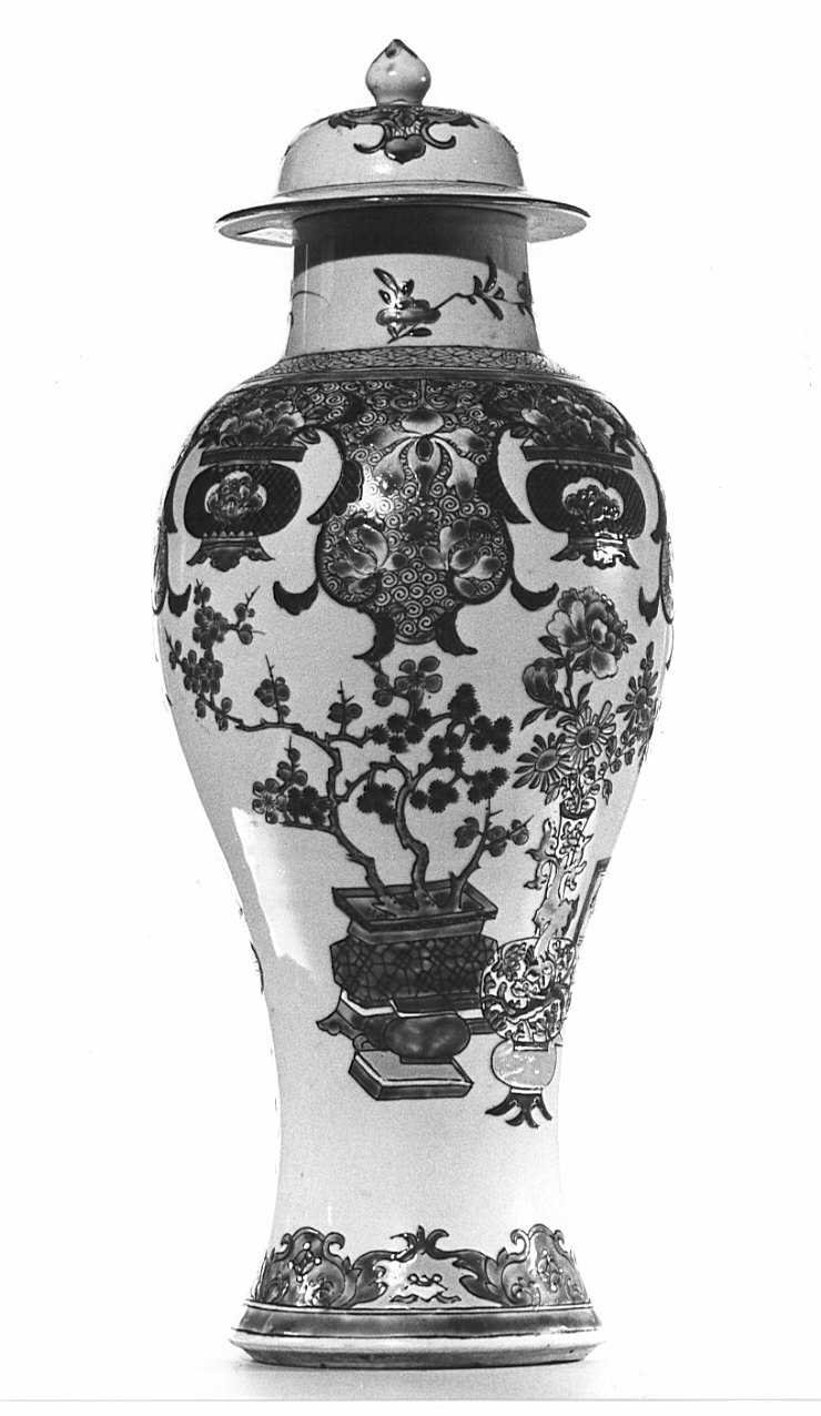 vasetto con coperchio, opera isolata - manifattura cinese (sec. XVIII)