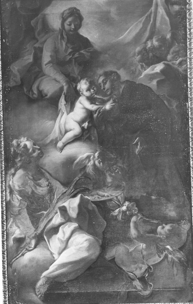 Madonna con Bambino e Santi (dipinto, opera isolata) di Prada Carlo (sec. XVIII)