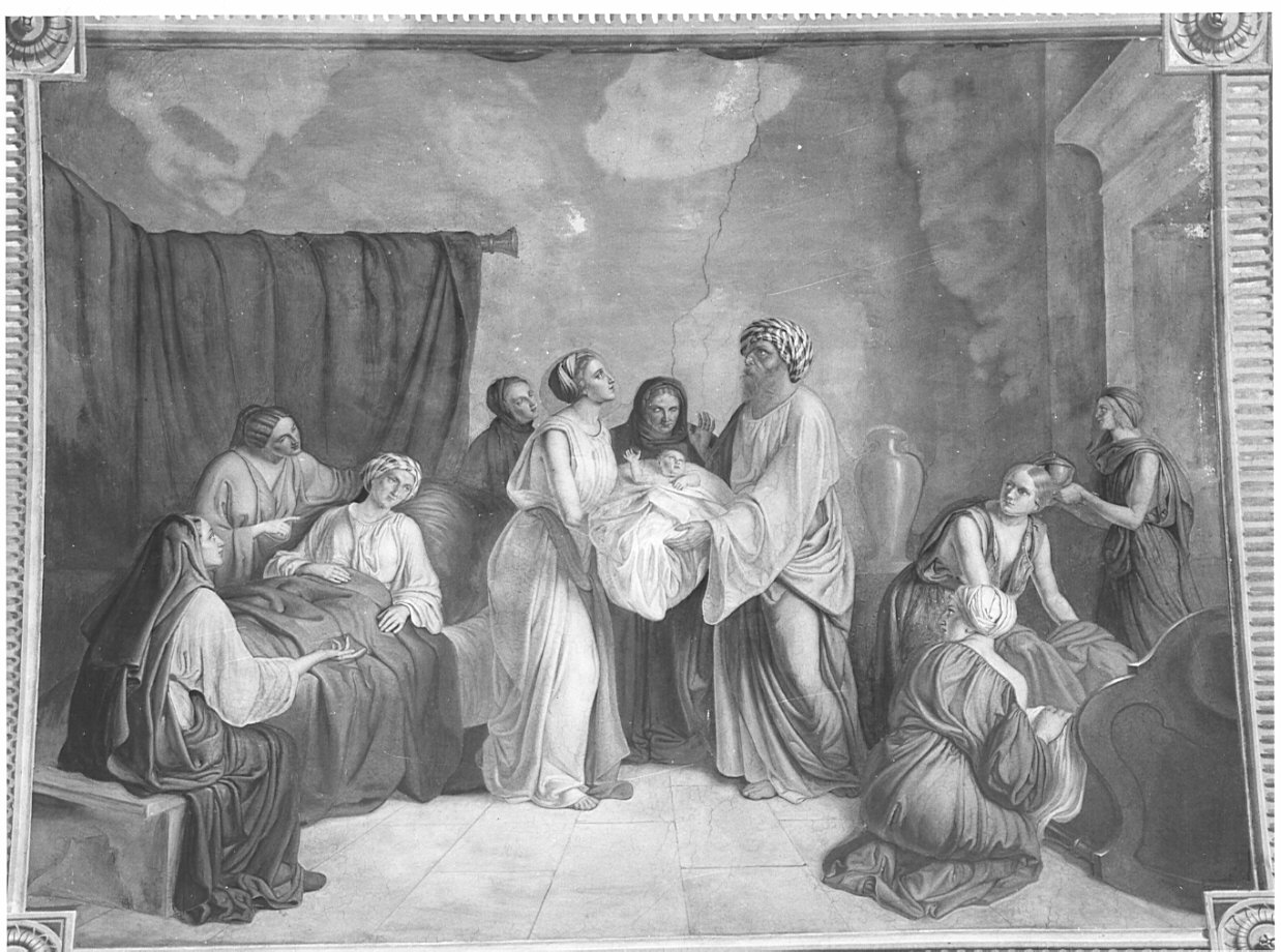 nascita di Maria Vergine (dipinto, opera isolata) di Moriggia Giovanni (sec. XIX)