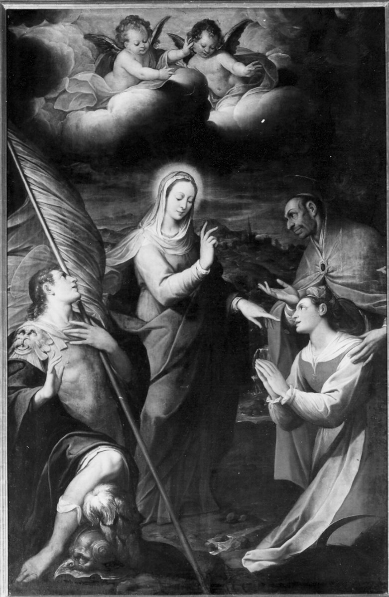 apparizione della Madonna del Sacro Fonte di Caravaggio (dipinto, opera isolata) di Procaccini Camillo (attribuito) (sec. XVII)