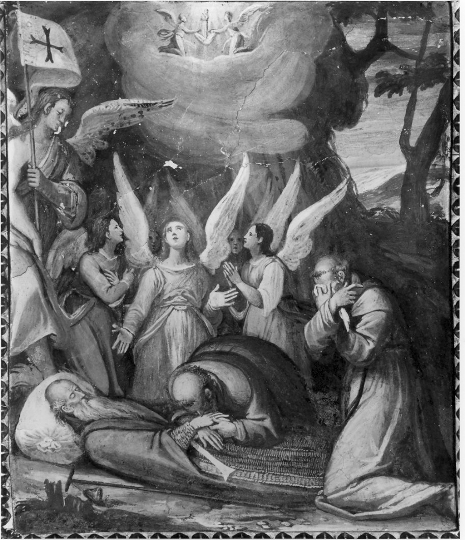 morte di Sant'Antonio Abate (dipinto, elemento d'insieme) - ambito lombardo (sec. XVII)