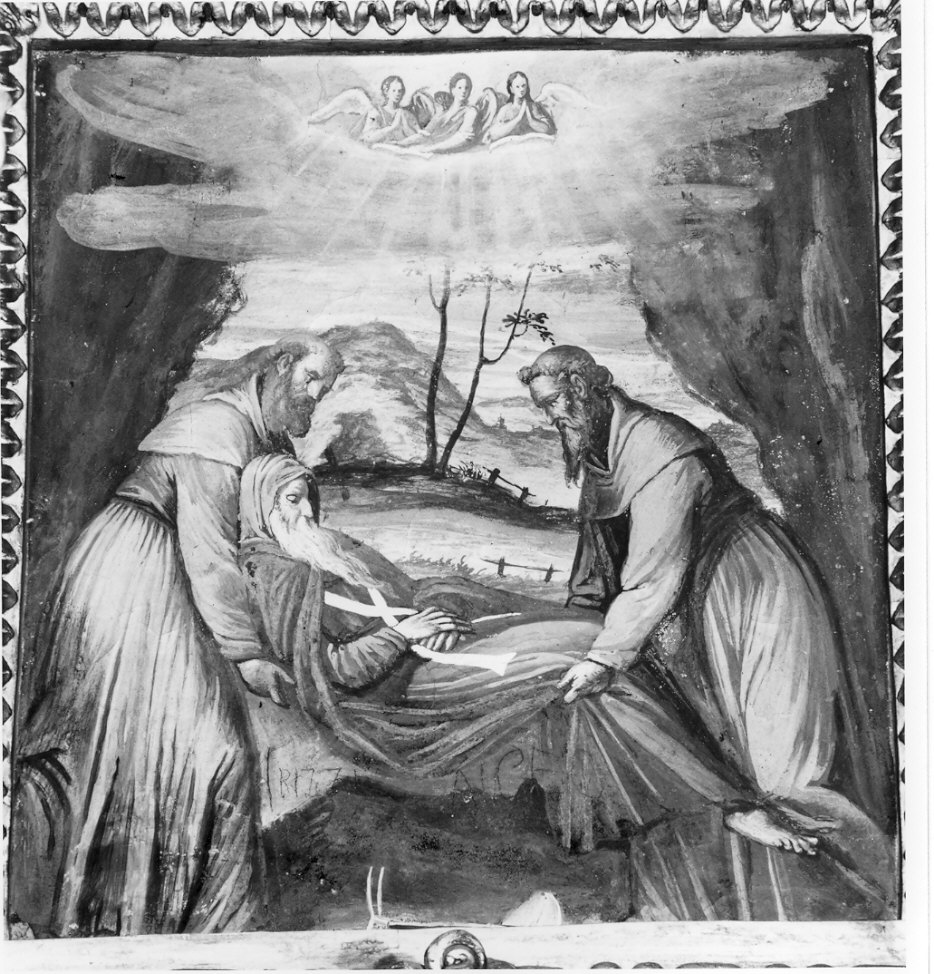 deposizione di Sant'Antonio Abate nel sepolcro (dipinto, elemento d'insieme) - ambito lombardo (sec. XVII)