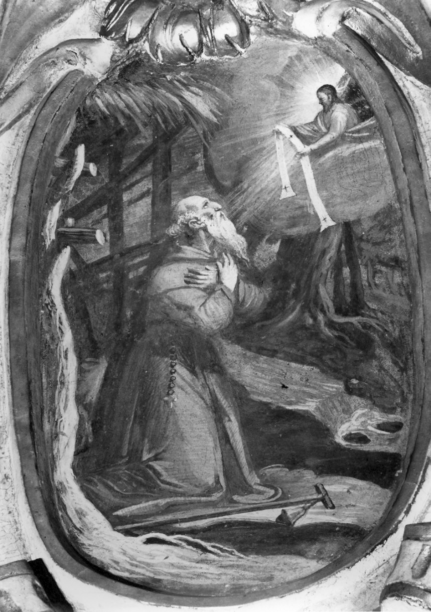 apparizione di Cristo a Sant'Antonio Abate (dipinto, elemento d'insieme) - ambito lombardo (sec. XVII)