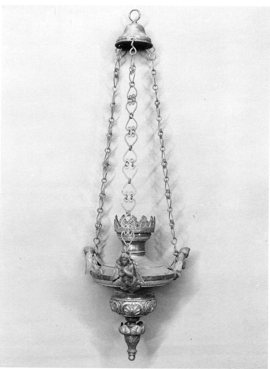 lampada pensile, coppia - bottega lombarda (metà sec. XIX)