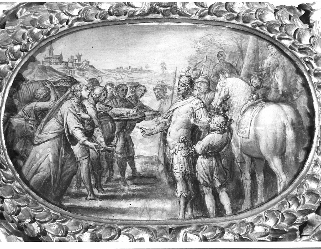 incontro di David e Abigail (dipinto, opera isolata) - ambito lombardo (prima metà sec. XVII)