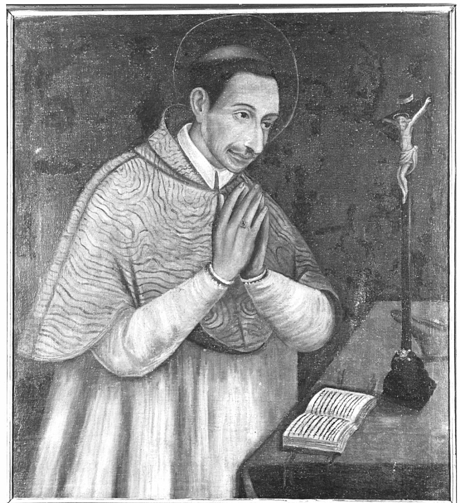 San Carlo Borromeo in adorazione della croce (dipinto, opera isolata) - ambito lombardo (sec. XVII)