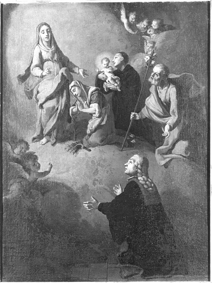 apparizione della Madonna del Sacro Fonte di Caravaggio (ex voto, opera isolata) - ambito lombardo (prima metà sec. XVIII)