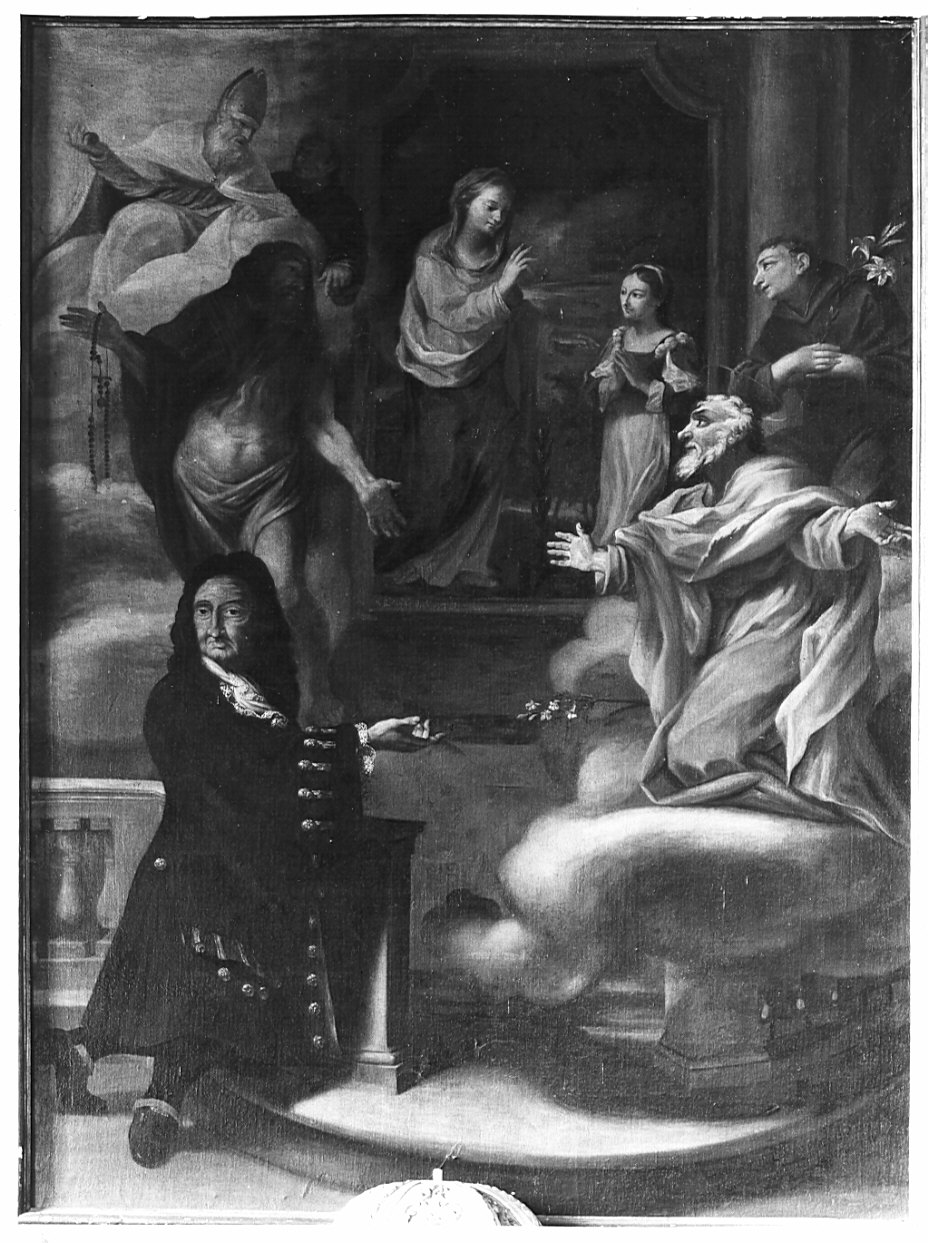 apparizione della Madonna del Sacro Fonte di Caravaggio e Santi (dipinto, opera isolata) - ambito lombardo (prima metà sec. XVIII)