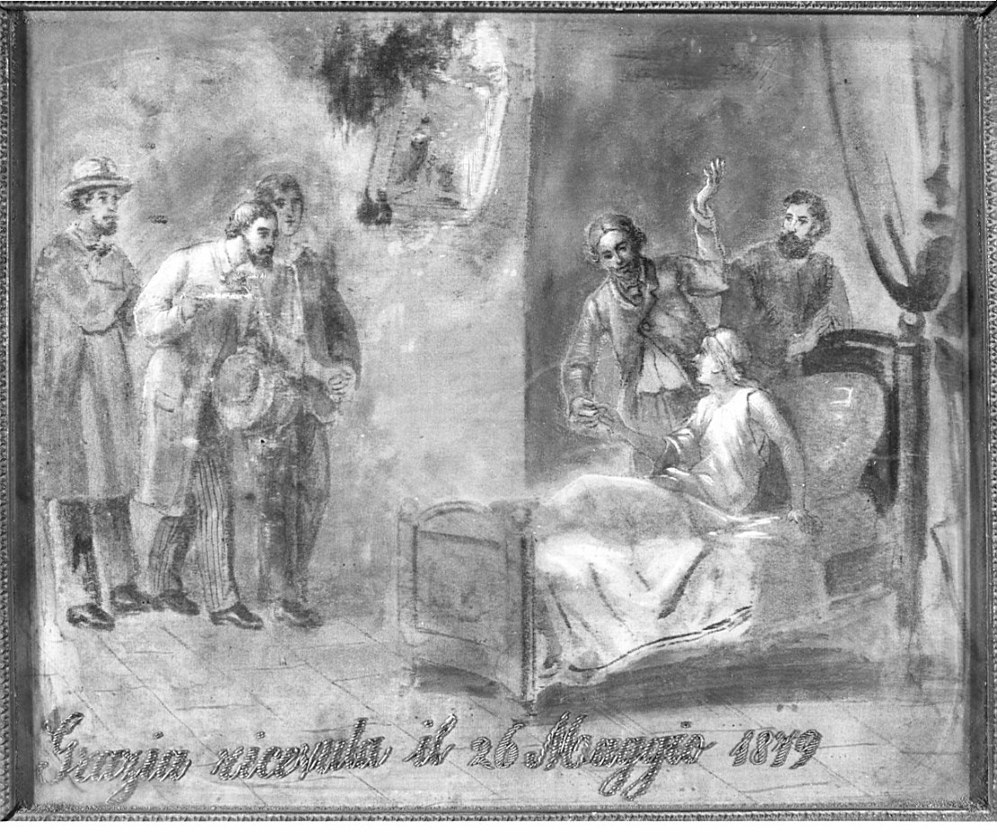 donna malata (ex voto, opera isolata) - ambito lombardo (sec. XIX)