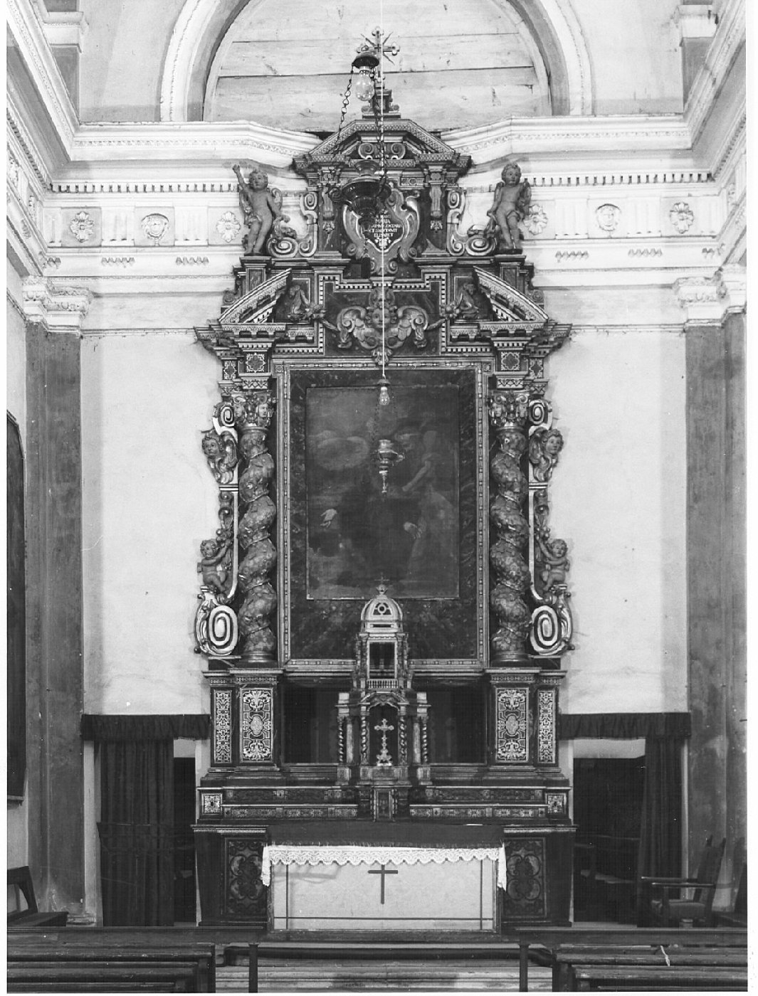 altare maggiore, complesso decorativo - bottega bergamasca (seconda metà sec. XVII, sec. XX)