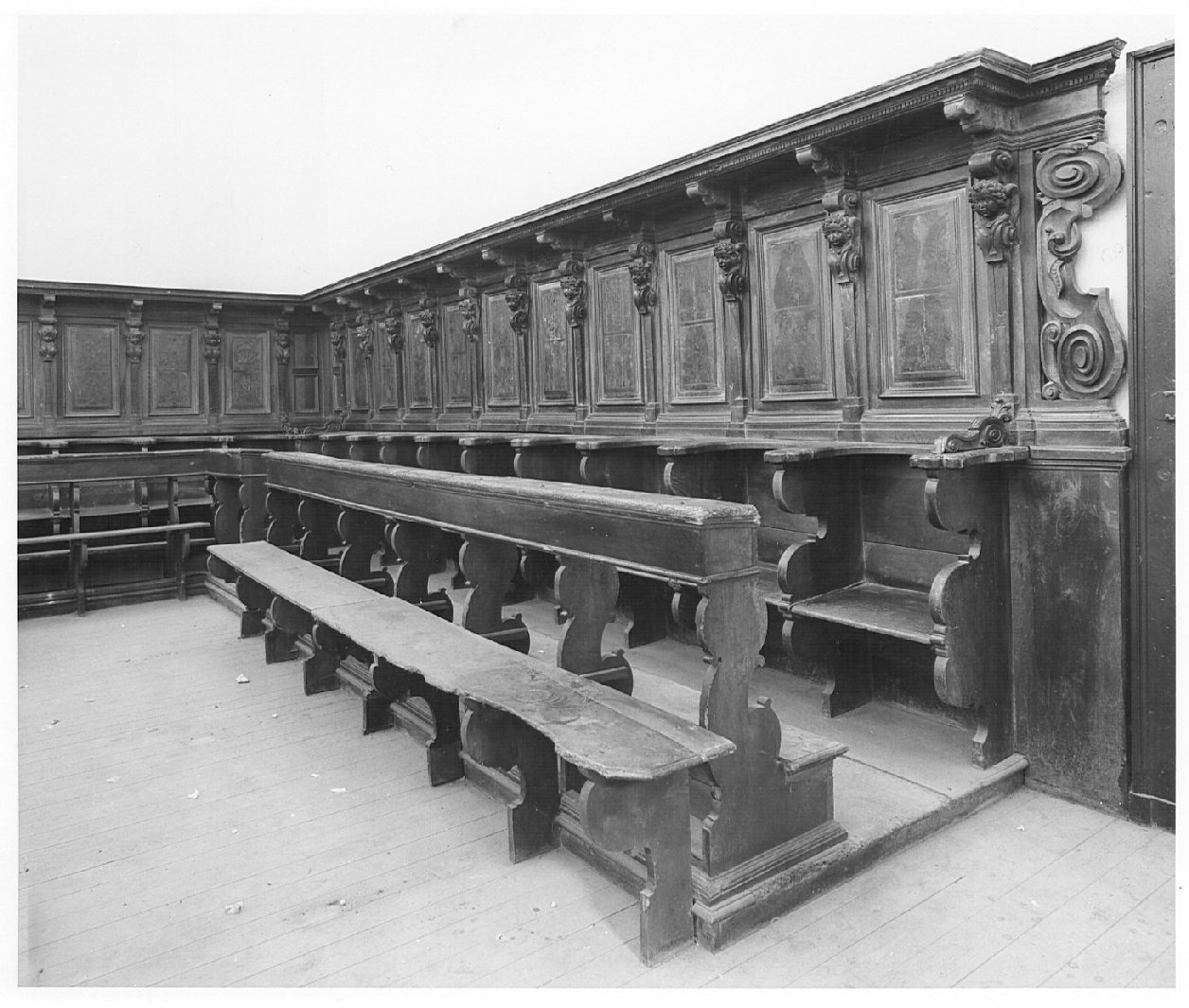 stalli del coro, insieme - bottega bergamasca (sec. XVII)