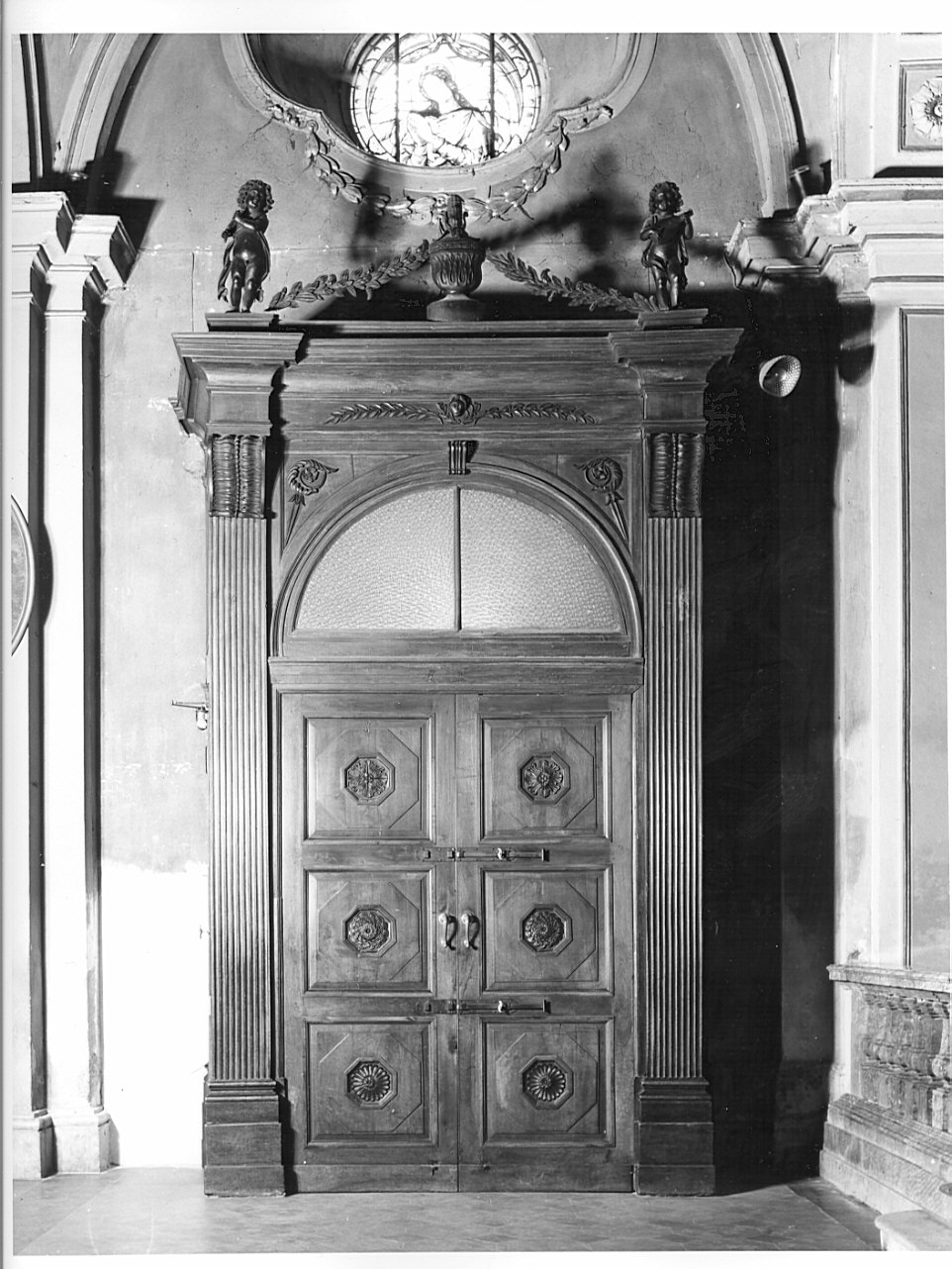 bussola d'ingresso, coppia - bottega bergamasca (sec. XIX)