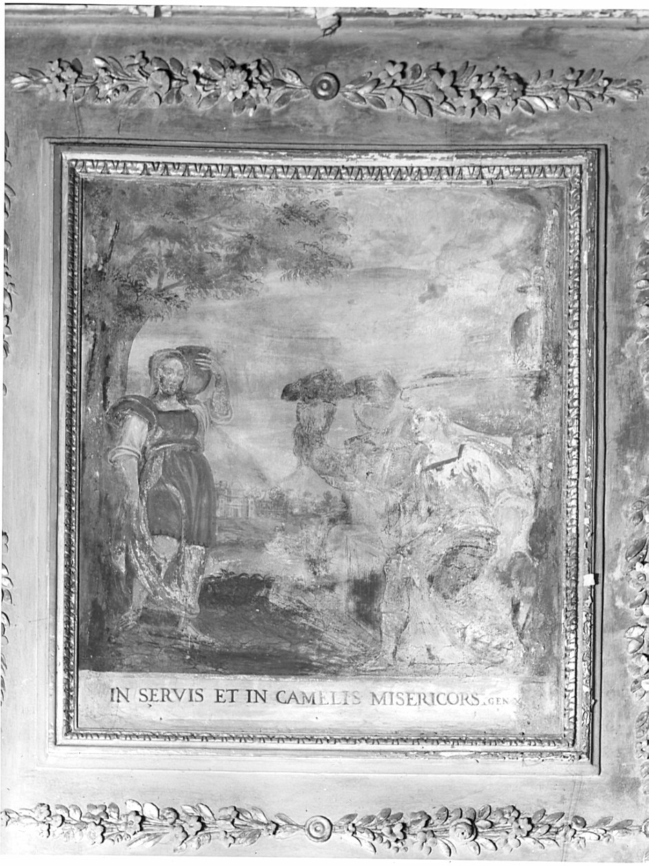 Rebecca al pozzo (dipinto, elemento d'insieme) - ambito lombardo (fine/inizio secc. XVII/ XVIII)