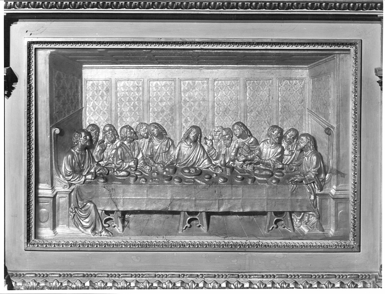 ultima cena (paliotto, elemento d'insieme) - bottega lombarda (ultimo quarto sec. XIX)